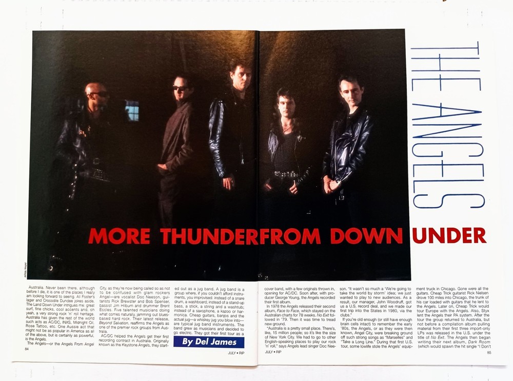 THE ANGELS FROM ANGEL CITY INTERVIEW-1990 MAGAZINE 3PG ARTICLE PINUP CLIPPING