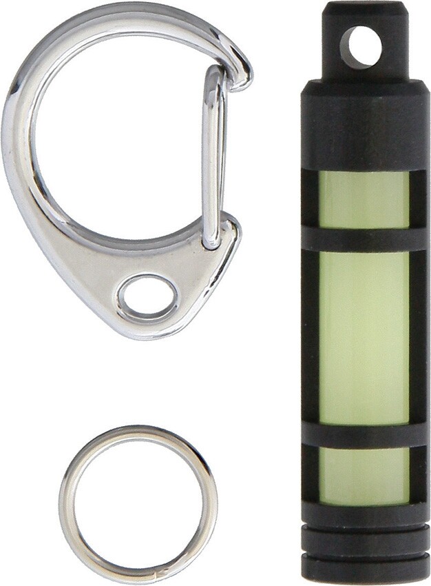 TEC Accessories Embrite Glow Fob Black Anodized Aircraft Grade Aluminum Keyring