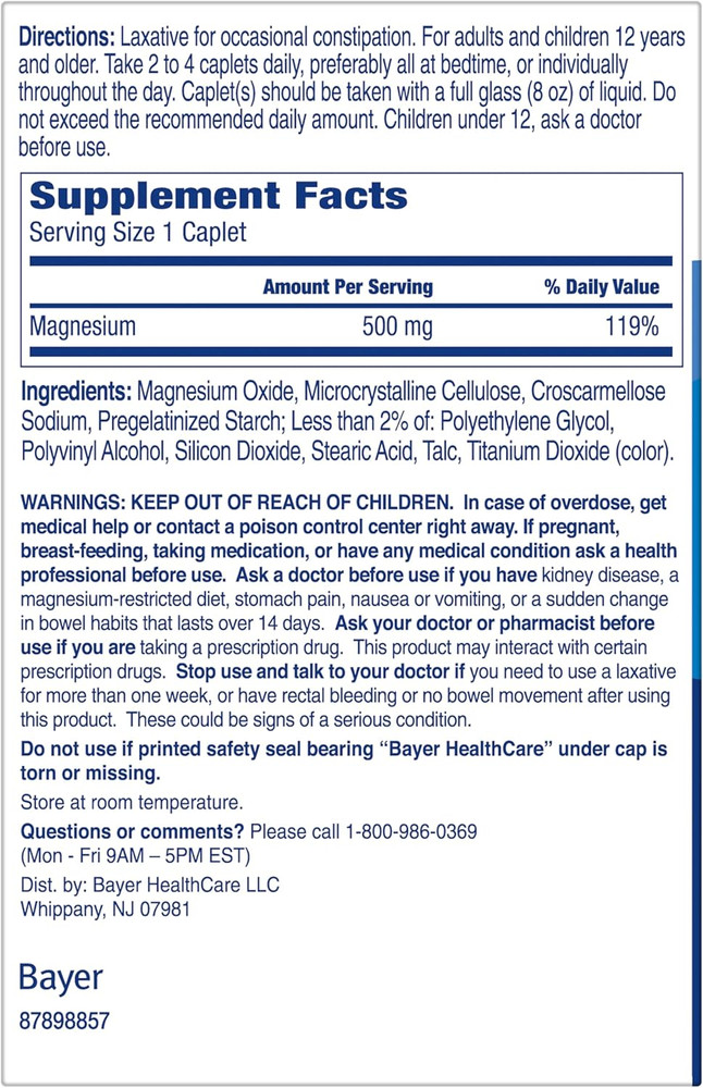 Phillips' Laxative Caplets, with Naturally Sourced Magnesium Supplement