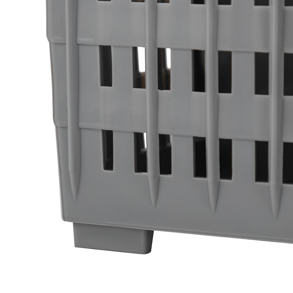 2pcs Flatware Set in PP Buffet 8 Compartments Flatware Drying Container Gray