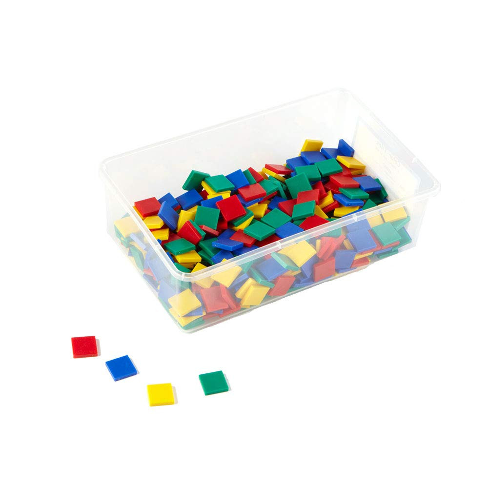 Plastic Square Color Tiles, Color Sorting, Math Counters for Kids, Counting Mani