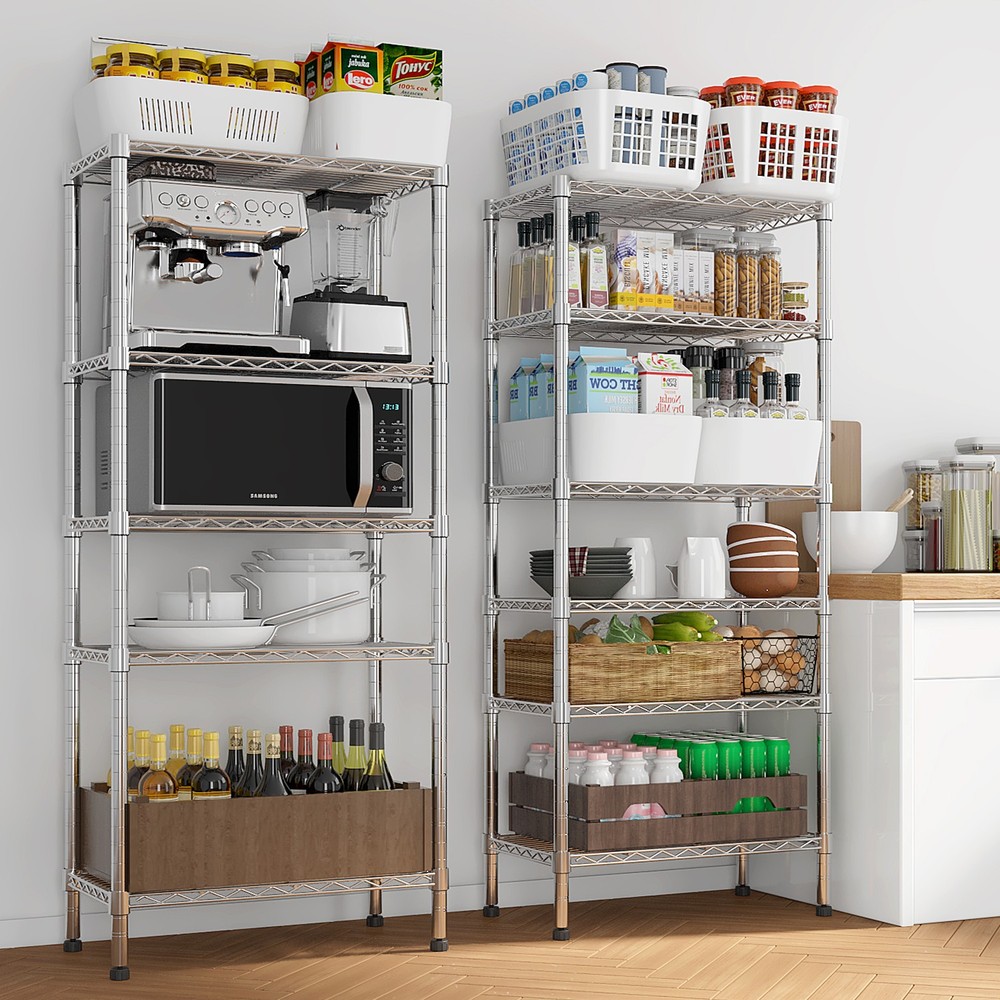 Adjustable Storage Shelves Wire Unit Multiple rows Shelving, 62.9*59.06*13''