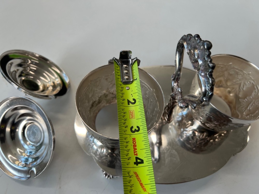 Vintage Silver Plated Condiment Jam Caddy Set