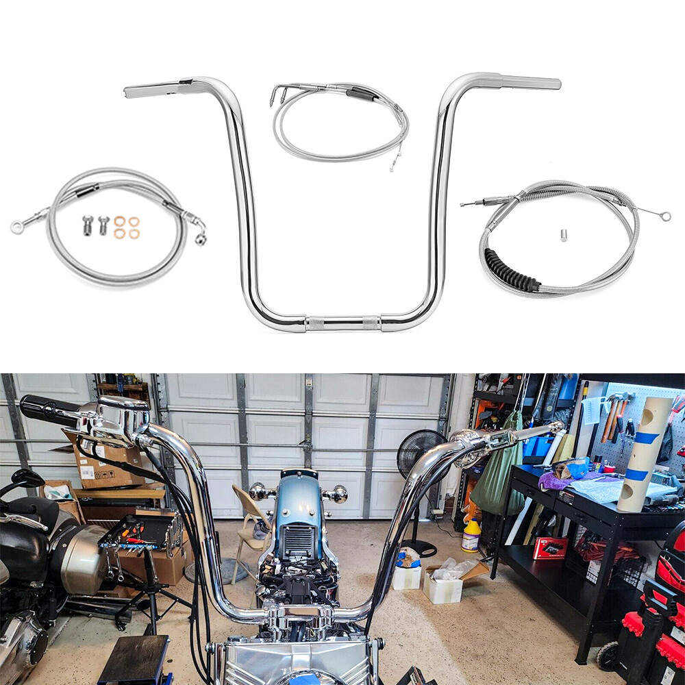 14" 16" 18" Ape Hanger Handlebar Cable Kit For Heritage Softail Non-ABS