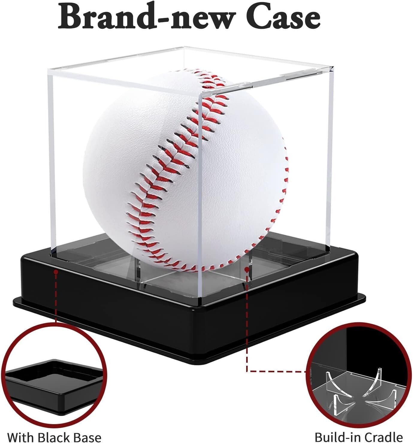 1 Baseball/Billiard Ball Holder Display Case Stand, Acrylic Cover, UV Protection