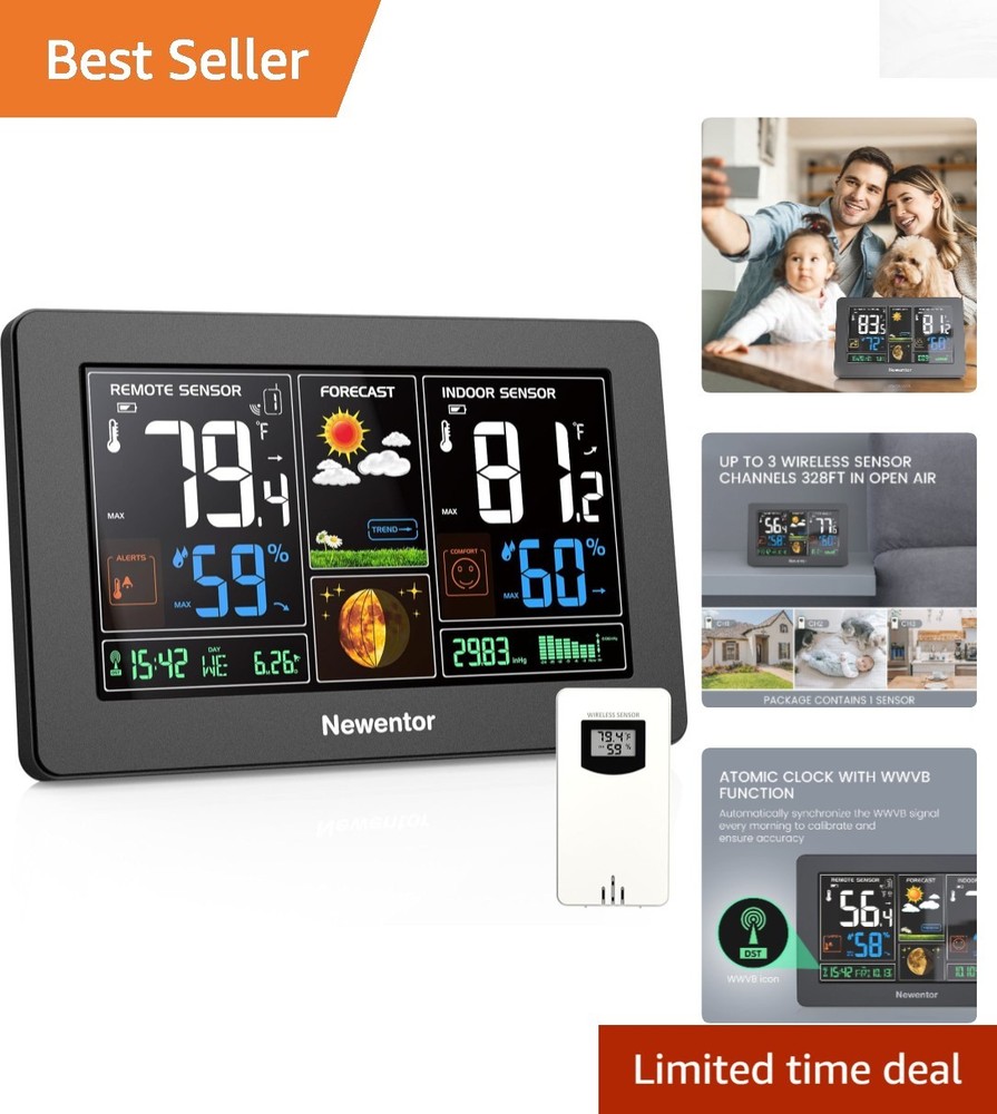 Digital Indoor Outdoor Thermometer with Forecast & Adjustable Backlight