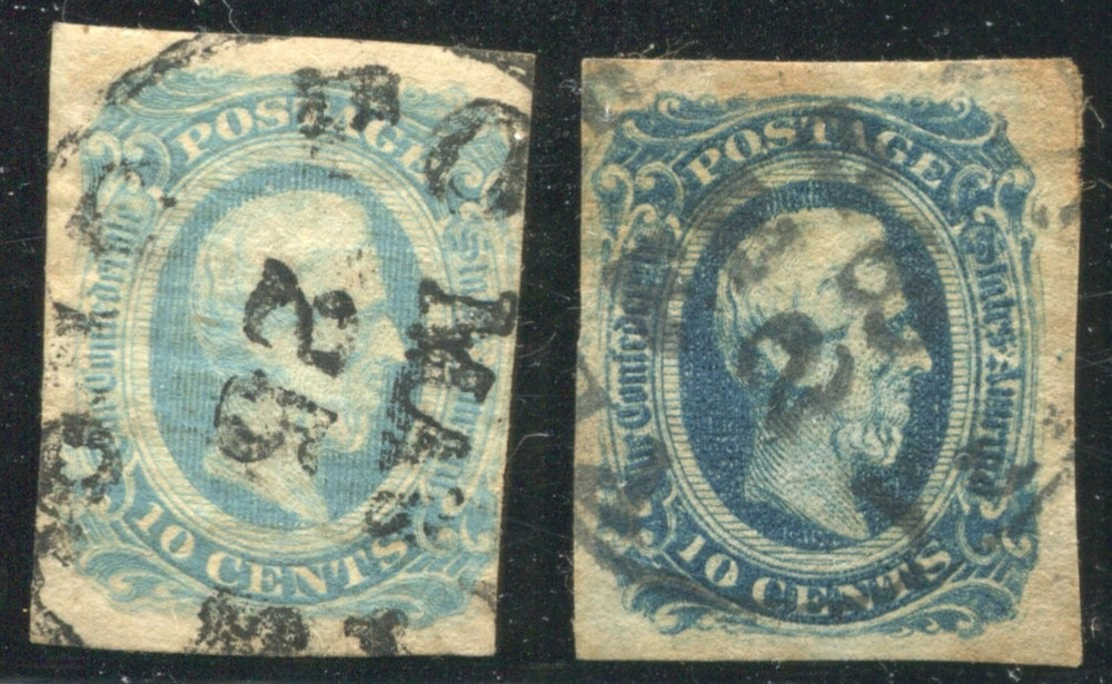 Confederate States 12a & 12d Used Stamp with Dated Cancels BX6938
