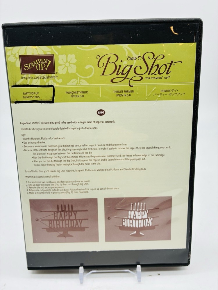 Stampin Up Big Shot Party Pop Up Thinlits Dies