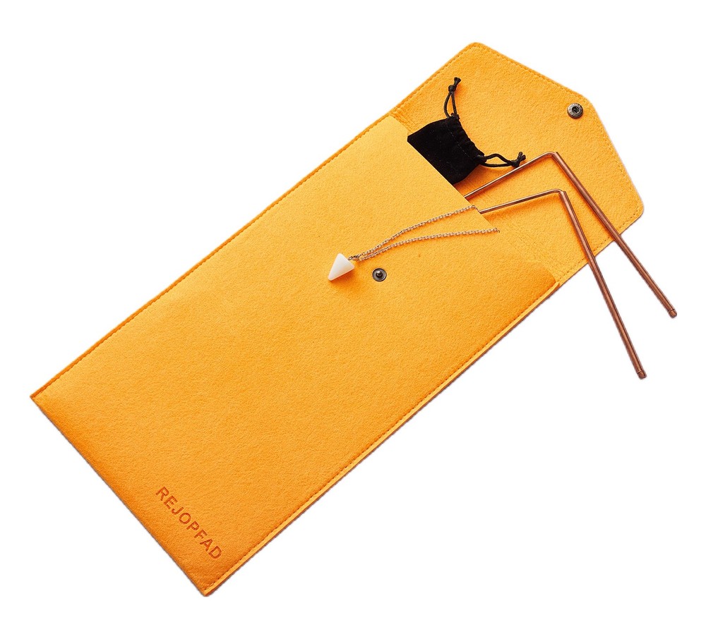 Dowsing Rods Copper - 99.9% Copper Dowsing Rods and Dousing Pendulum with Bag