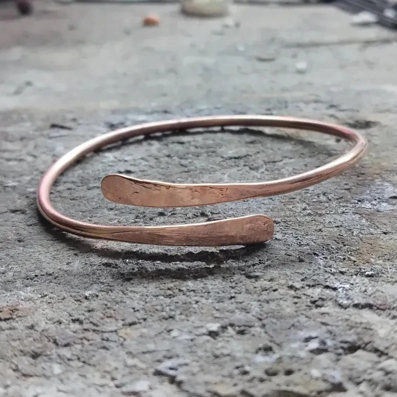 Solid Pure 100% Copper Adjustable Handmade Statement Unisex Bangle All Size P30