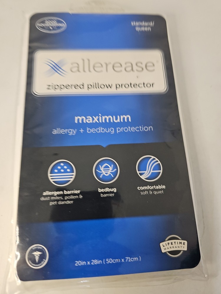 Allerease Zippered Pillow Protector 20x28 inches Standard queen