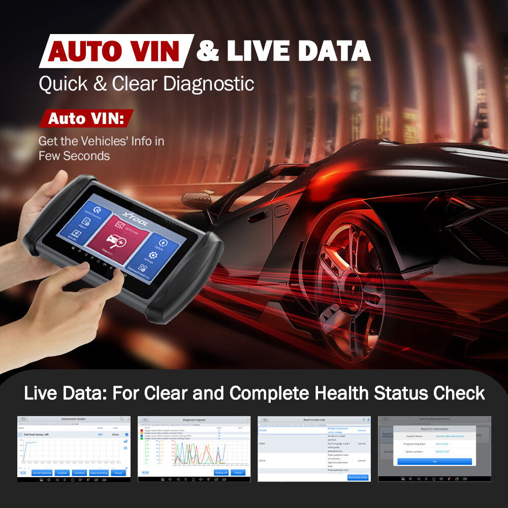 XTOOL IP616 Automotive Full System OBD2 Scanner Diagnostic Tool Key Programmer