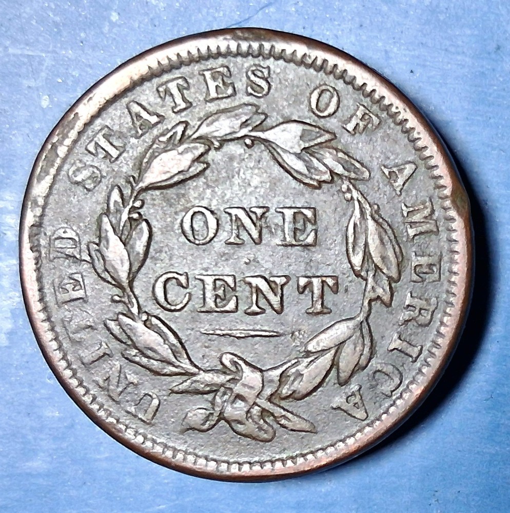1838 Modified Matron Large Cent. XF Details