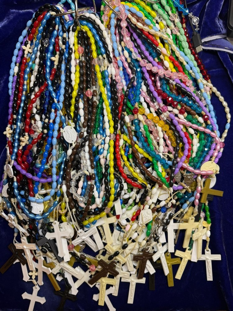 Bulk Lot of 10 Plastic Rosaries Assorted Colors