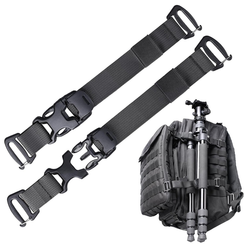 Pitozer Molle Backpack Straps Tactical Rush Tier System Black 2Packs