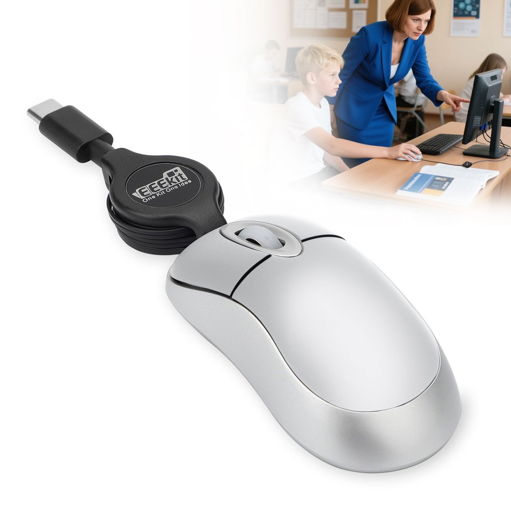 Mini USB C Wired Optical Mouse Portable Computer Mouse for Windows/Mac Laptop PC