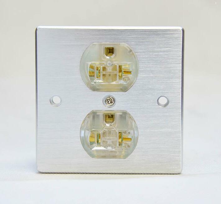 1x US AC Power Distributor Gold Plated Wall Socket Receptacle