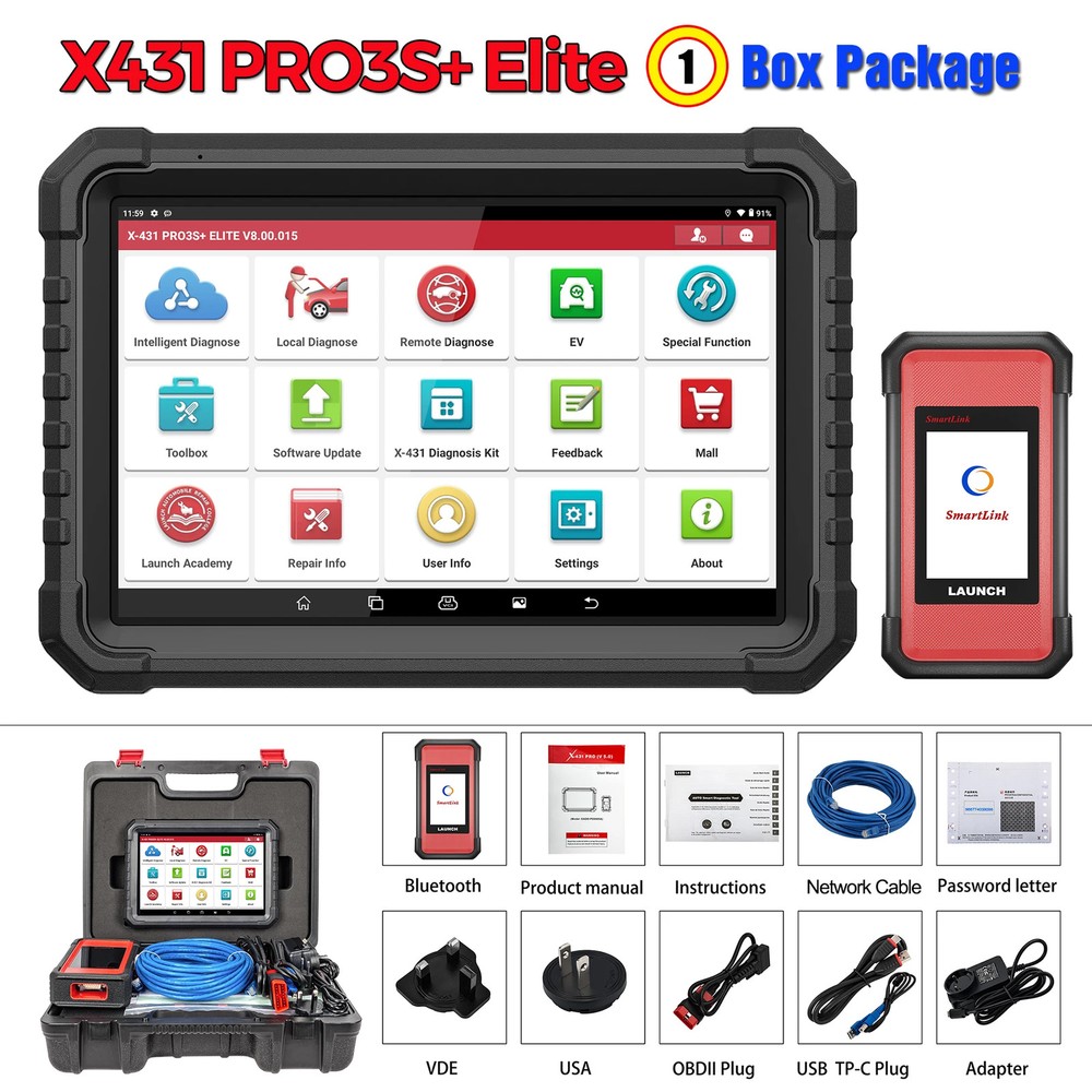 X431 PRO3S+ ELITE Bidirectional Scan Tool Program Diagnostic Scanner Topology