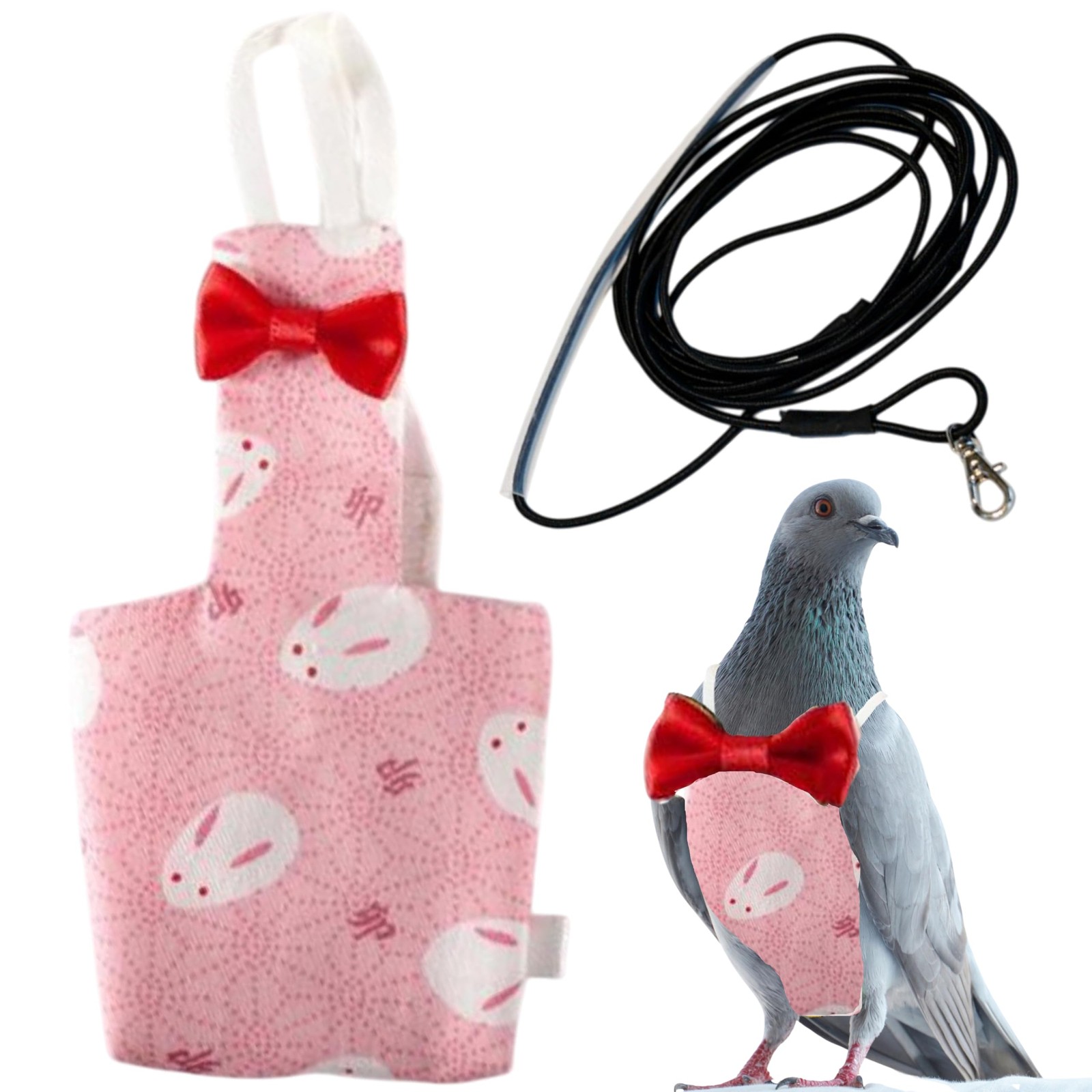 Pigeon Diaper Harness and Bird Leash Set, Birds Diapers for Pigeons and Leash...
