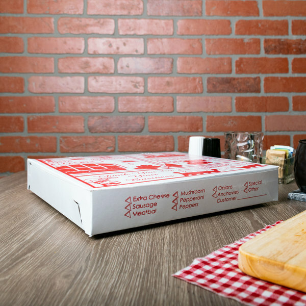 100 Pack Clay Coated Square Pizza Bakery Box Easy Stack Store Tuck Style Lid
