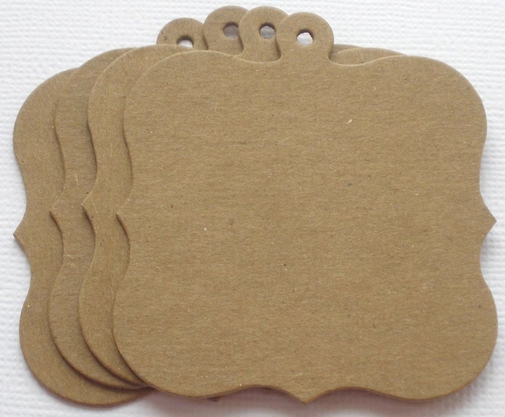 {4} BRACKET CHARM - Label / Tag - Bare Chipboard Die Cuts - 2 1/4" x 2 1/2"