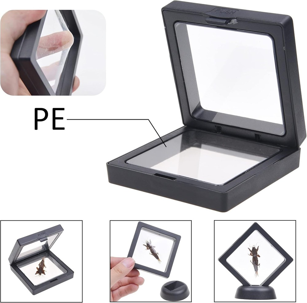 5x Transparent 3D Floating Frame Display Stands Holder Frames 5 Different Sizes