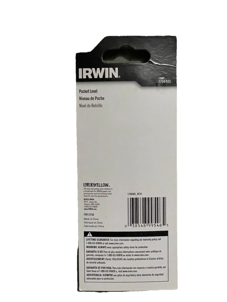 Irwin 4 in. L X 4 in. H Plastic Pocket Square