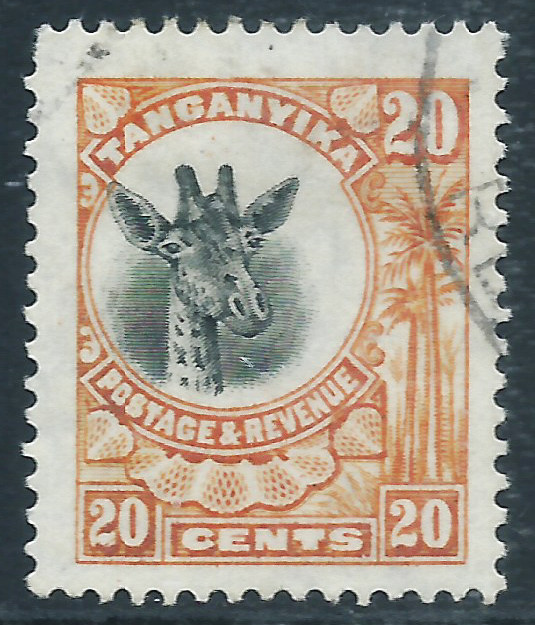 Tanganyika, Sc #15, 20c Used