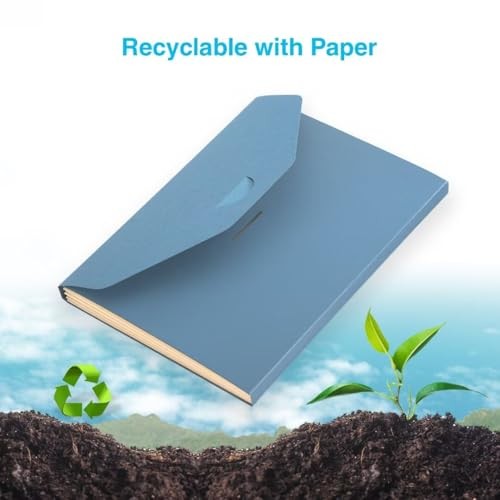 ECOLIFE 6-Pockets Recyclable Paper Expanding File Document Folder Blue Folder