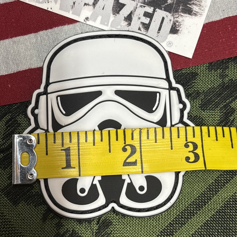 PvC 3D Trooper: White Morale Tactical Hook & Loop Patch High Quality