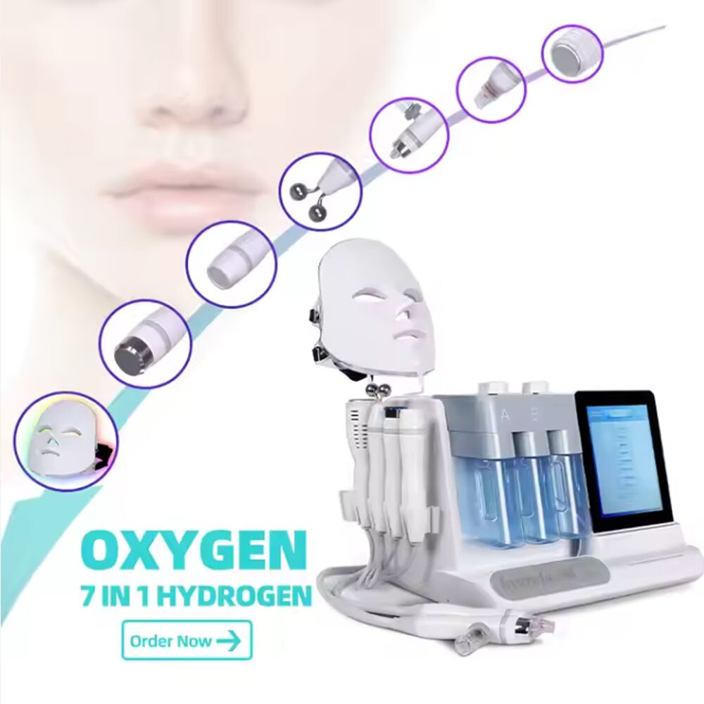 7 In 1 Multi Function Hydro Oxygen Facial Beauty Machine for Deep Cleaning