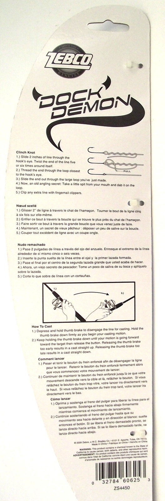 Zebco Dock Demon Spincast Rod & Reel Combo Super Tough 6 Pieces