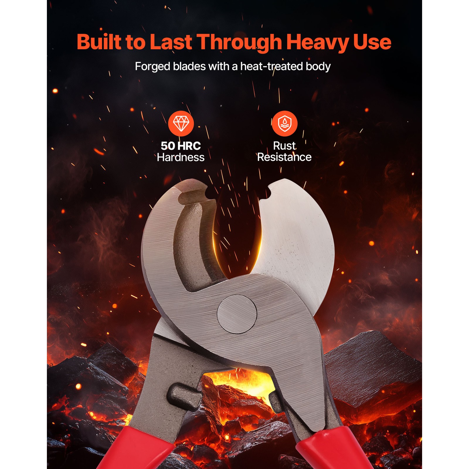 Uimoso High Leverage Cable Cutter 235 mm for Aluminum and Copper Wires