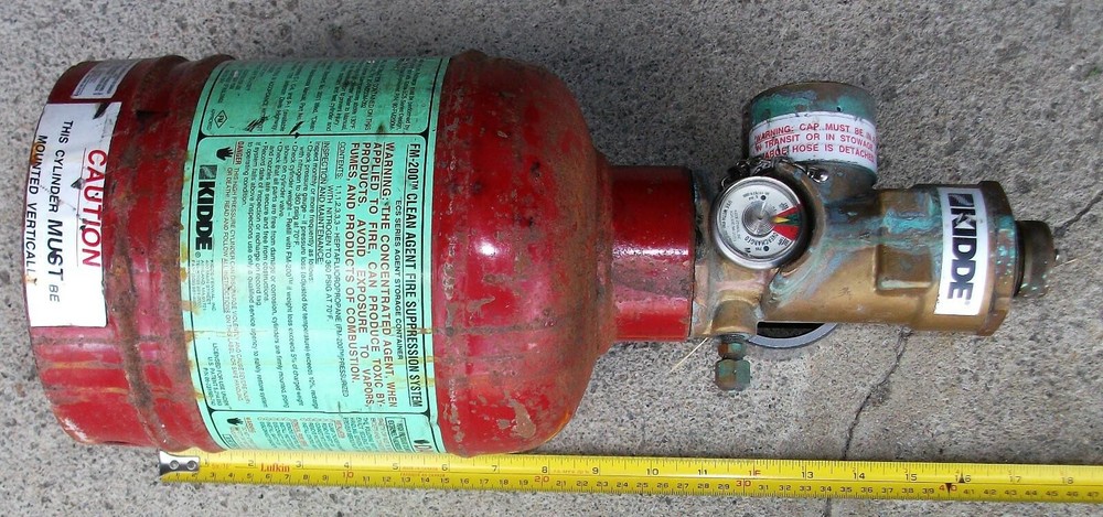FM 200 KIDDE CLEAN AGENT FIRE SUPPRESSION SYSTEM COMPUTER ROOM EXTINGUISHER USED