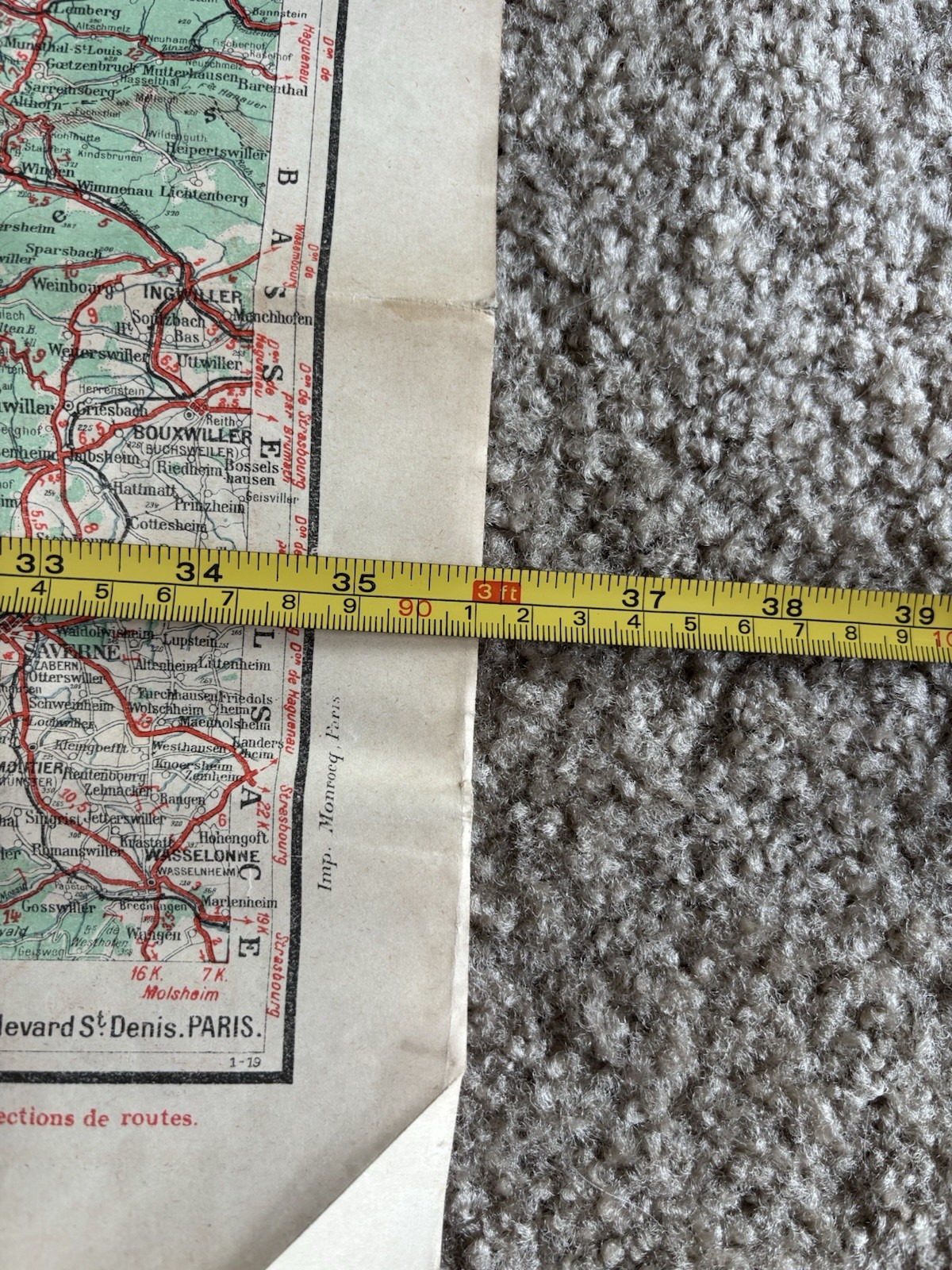 WW1 US Military Rare Bring Back French Map