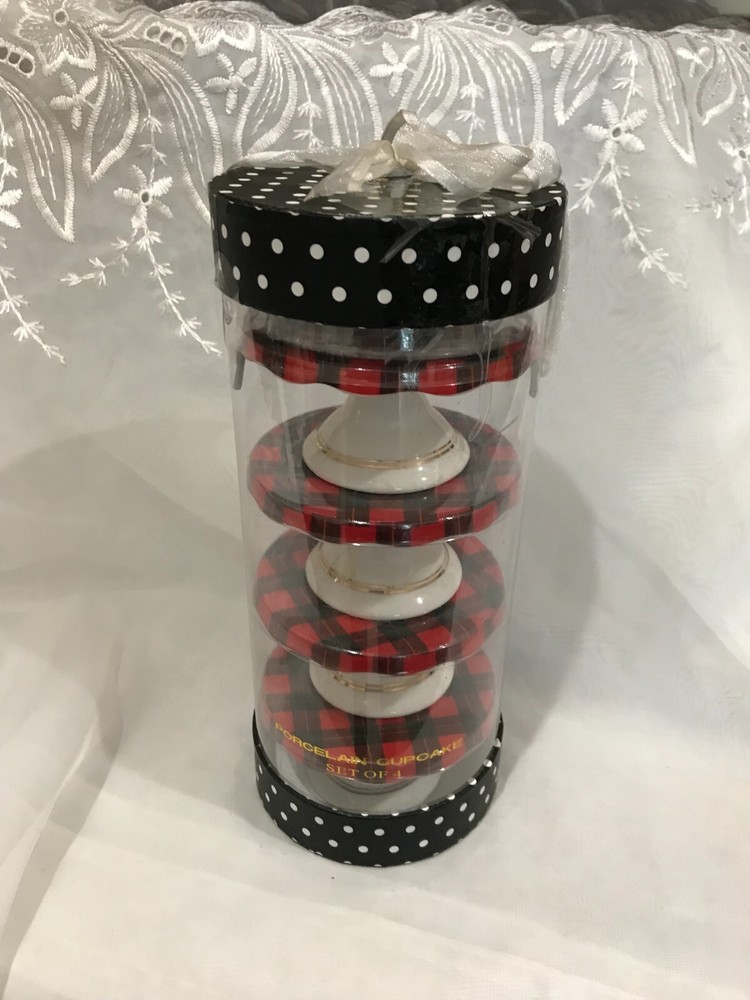 Grace's Teaware Red Plaid Cupcake Stands