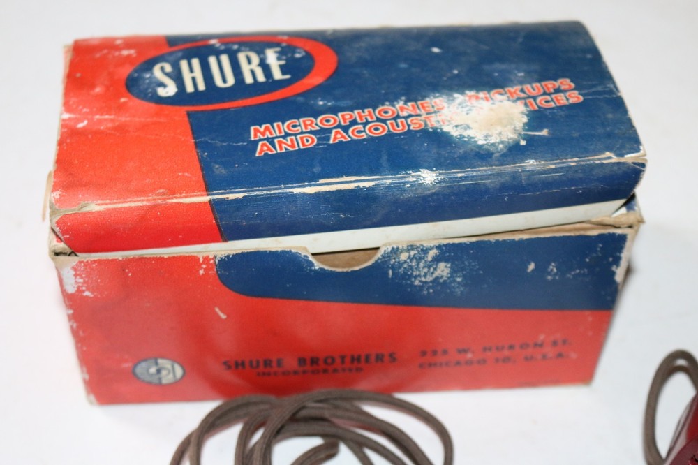 Vintage Sure crystal microphone model 710S Rex w/ original box & instructions
