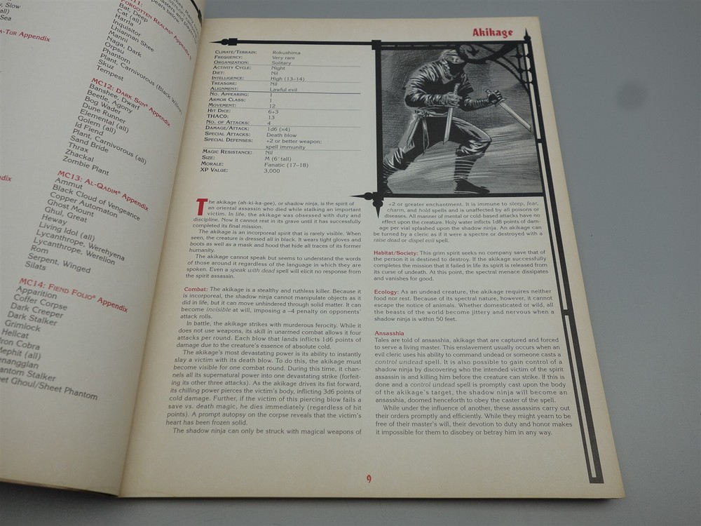 Advanced Dungeons & Dragons, AD&D: Ravenloft Monstrous Compenium Appendix III