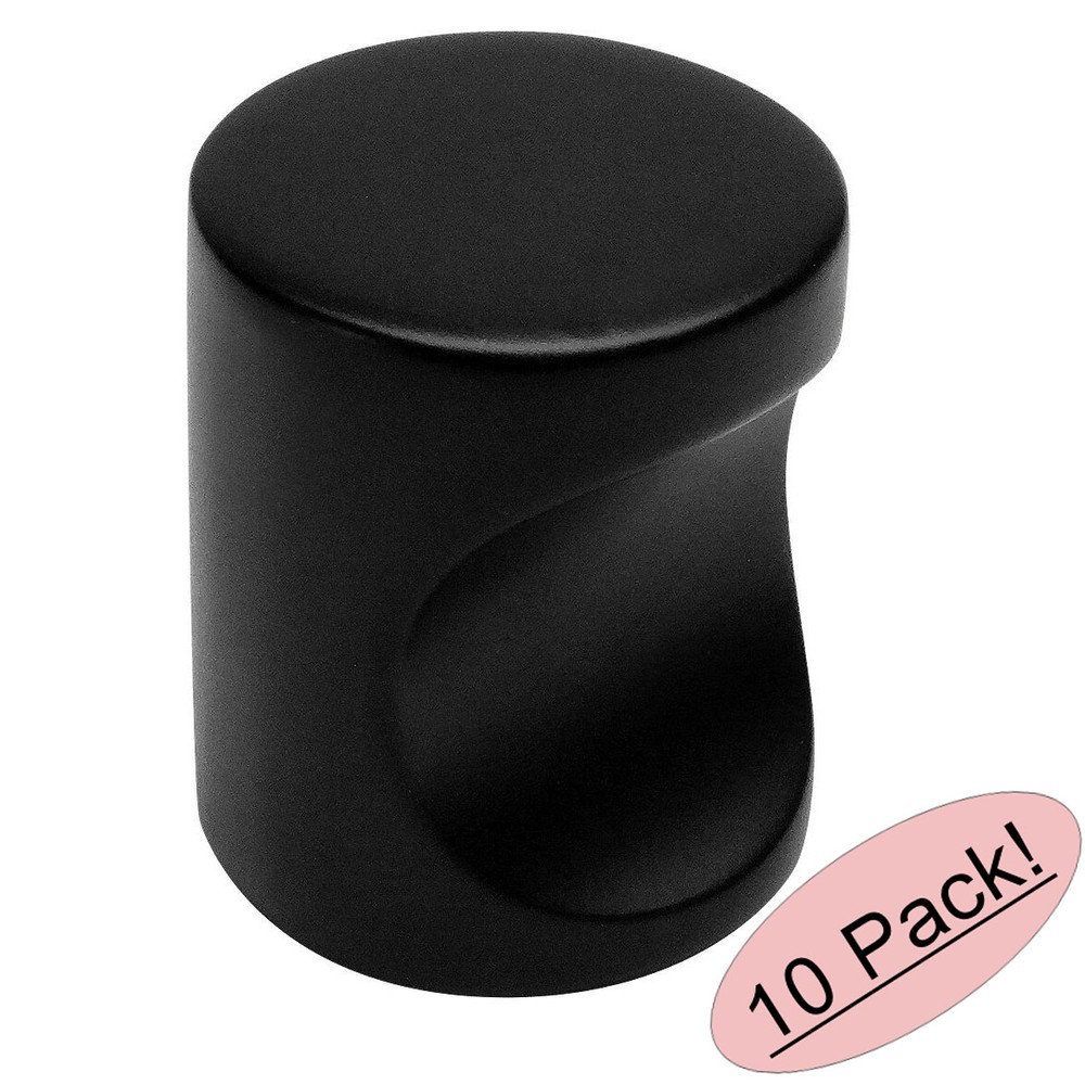 *10 Pack* Cosmas Cabinet Hardware Flat Black Contemporary Finger Pull #3312FB