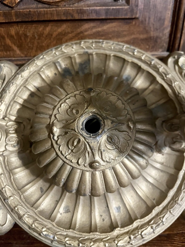 Antique Cast Iron Gilded Light Fixture Flush Mount Ceiling