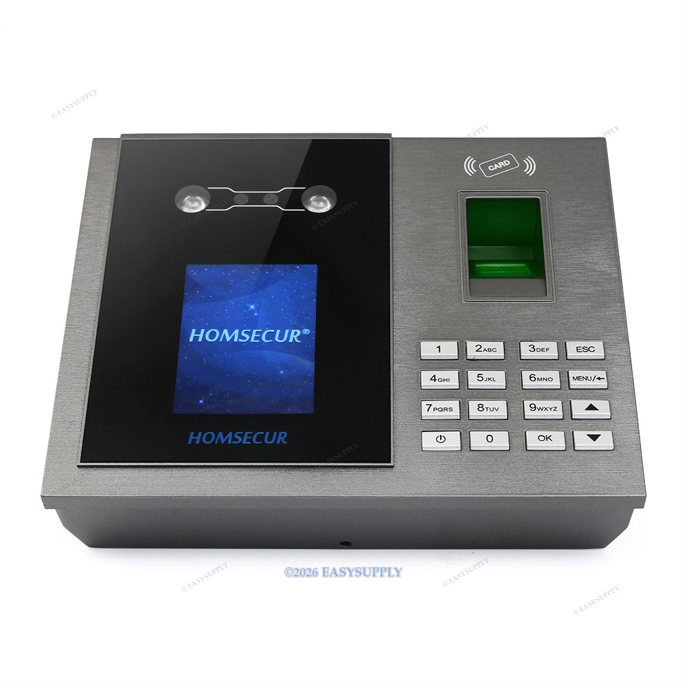 HOMSECUR Biometric Face Fingerprint Attendance Time Clock With RFID Reader+WiFi