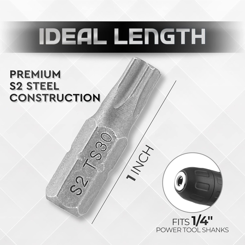 Torx Plus 5-Point Tamper-Proof Security Bits - 12Pc (5-Point)