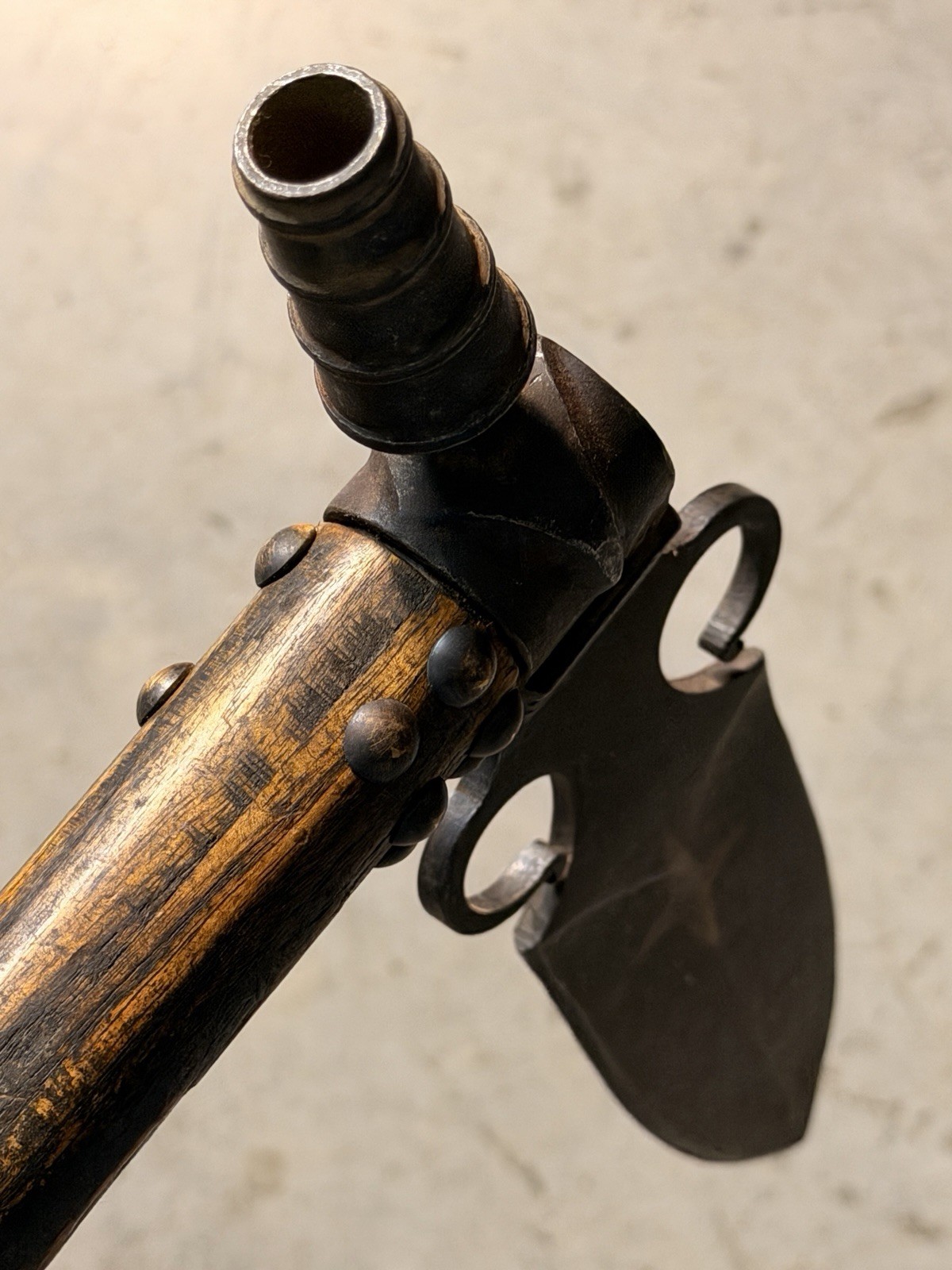 1800’s Plains Indian Pipe Tomahawk with Beaded Drop and Star Engraving