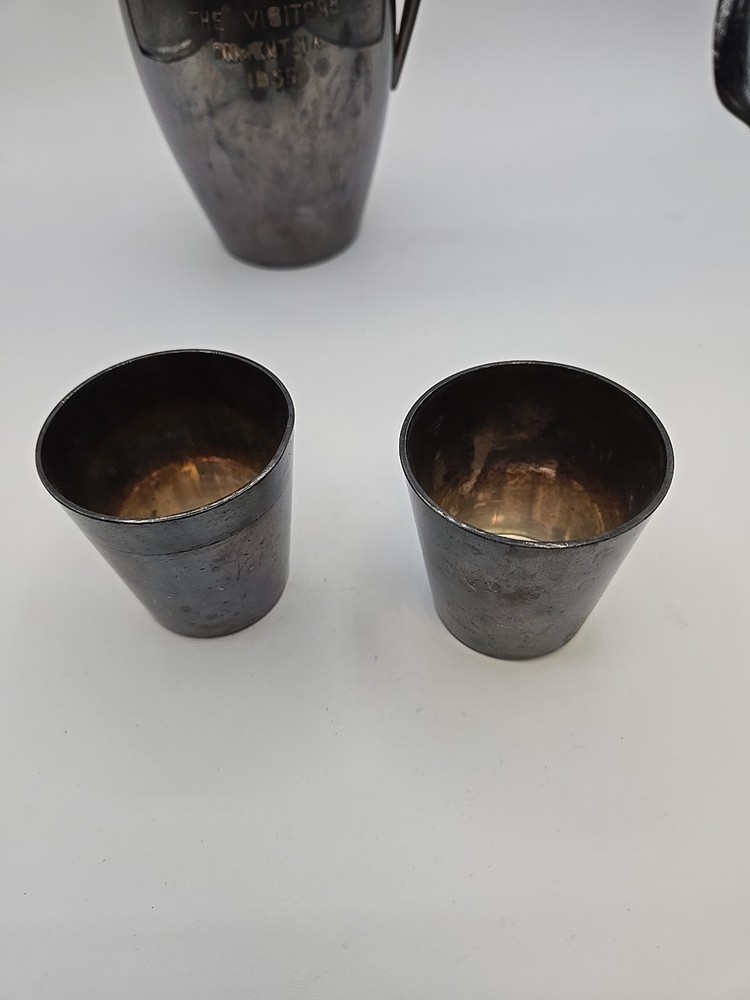 Vintage Silver Plated Pitcher And Cups