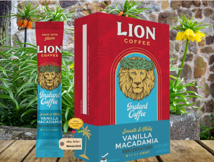 Lion Instant Vanilla Macadamia Nut Coffee, 8 stick - 2 Boxes