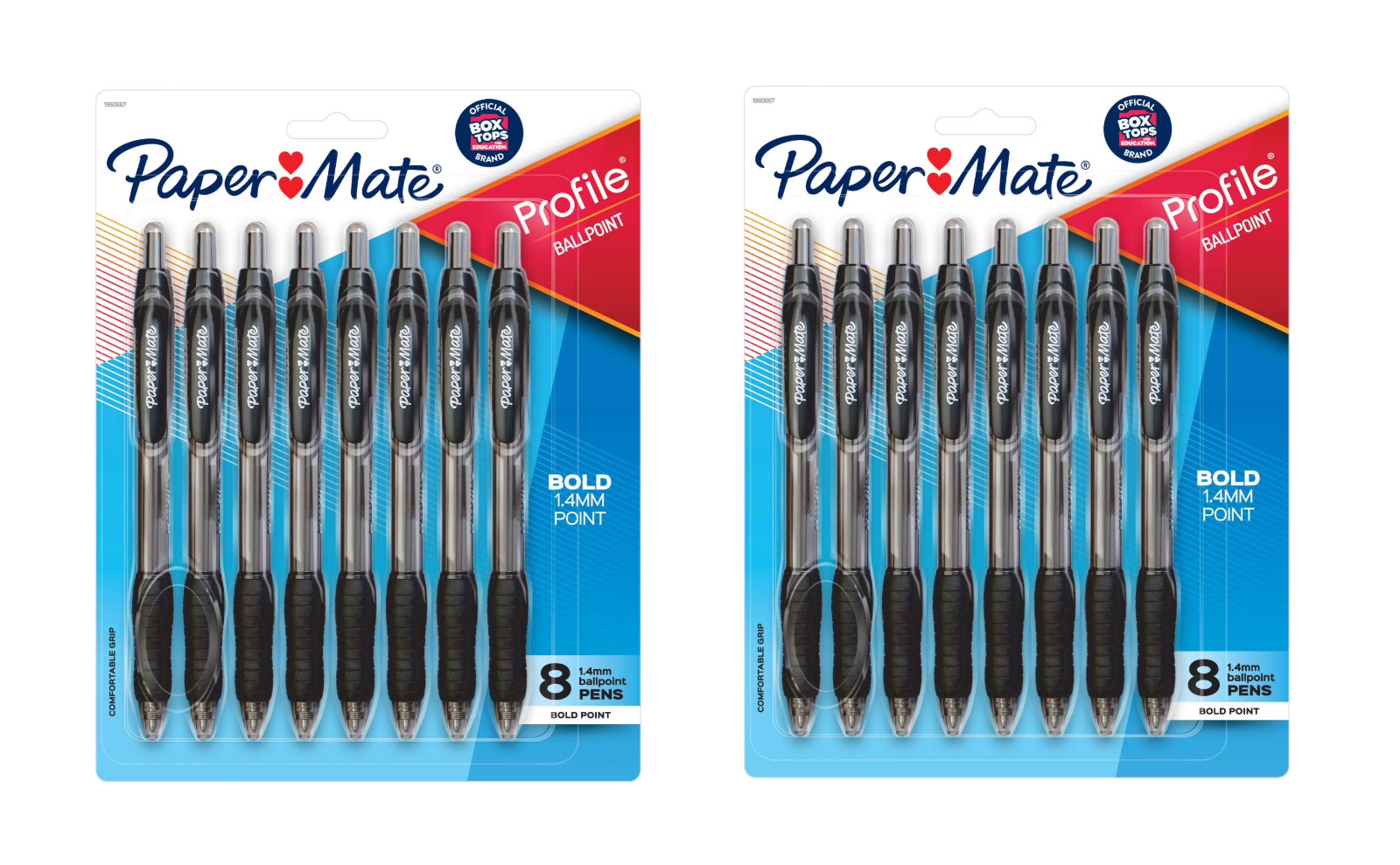 Paper Mate Profile Ballpoint Pens, 1.4 Mm Bold Point, Black, 8 Count pack of 2