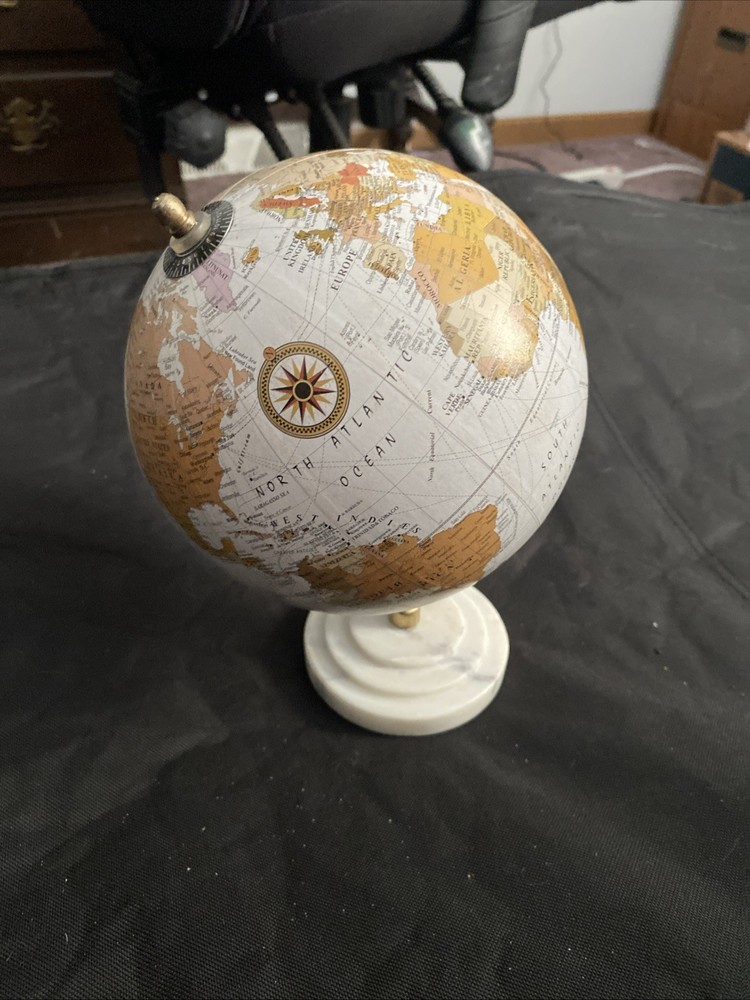 Mini Globe with Marble Base Stand World Map Globe