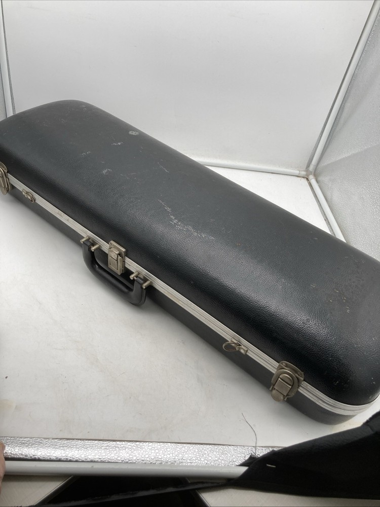 4/4 Violin Hard Shell Case w/ Plush Interior, 3 Compartments, Storage for 2 Bows