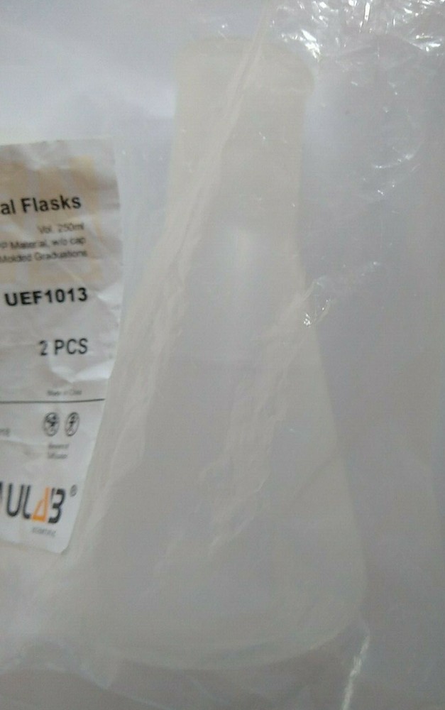 Conical Flasks 250ml Plastic (2) Pack By ULAB Scientific