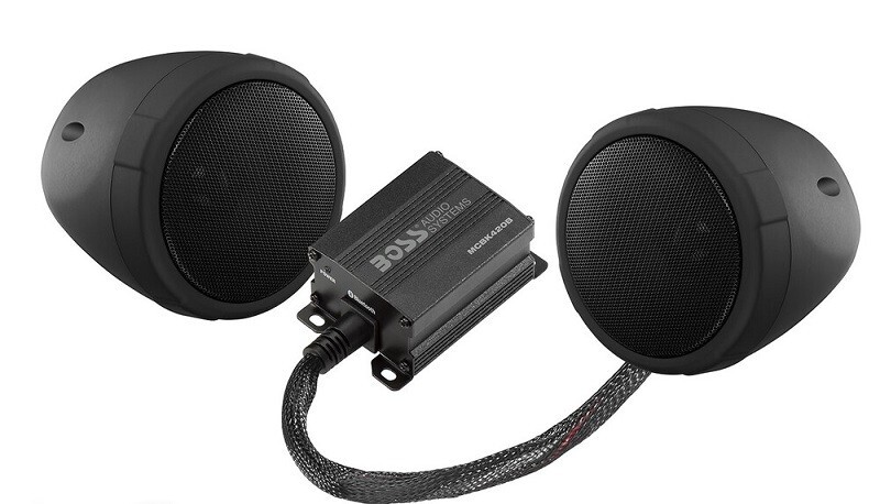 BOSS AUDIO MC420B 600W Bluetooth Weatherproof Handle Bar Speaker System Kit